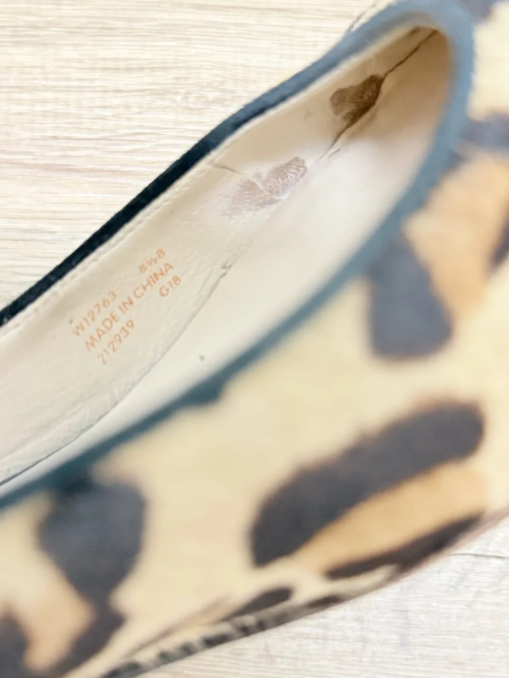 Cole Haan Leopard Haircalf Pointed Toe Flats - Tan & Black